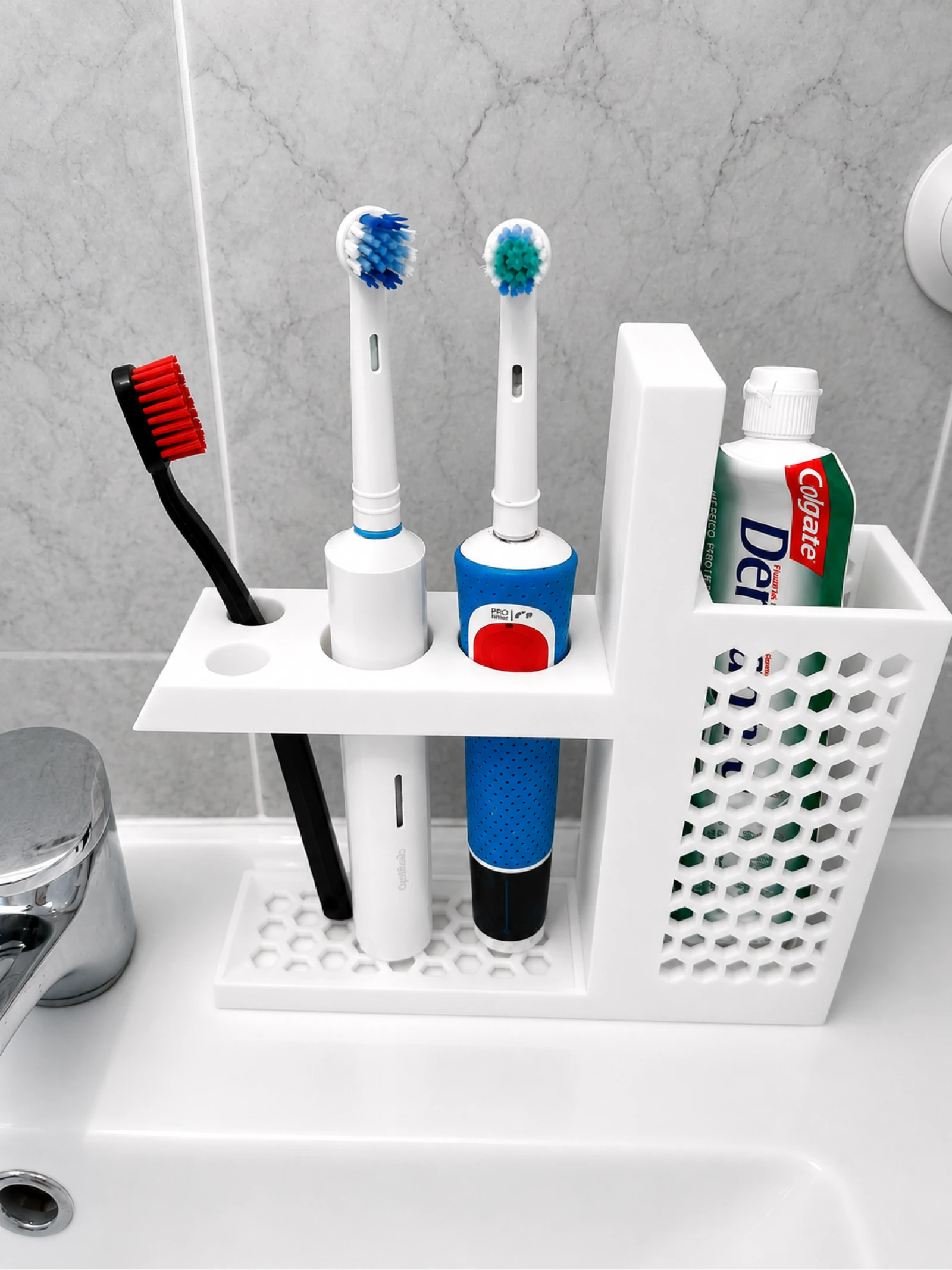 Porta Escovas e Pasta de Dentes Organizador de Casa de Banho 3D